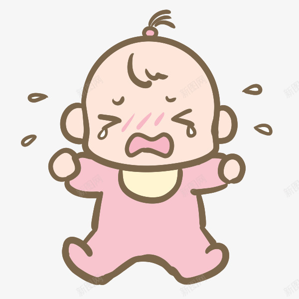 婴儿哭png免抠素材_新图网 https://ixintu.com 卡通婴儿 婴儿哭 婴儿啼哭 手绘婴儿