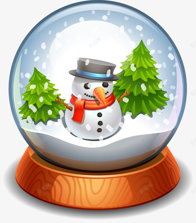 圣诞节应用元素png免抠素材_新图网 https://ixintu.com 圣诞节元素节日应用水晶球雪人圣诞节主题图片素材