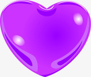 手绘紫色水晶爱心素材