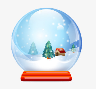 水晶球png免抠素材_新图网 https://ixintu.com 卡通水晶球 生日礼物 雪地场景水晶球