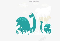彩绘素描恐龙矢量图素材