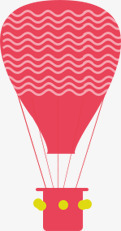 粉色卡通条纹热气球素材