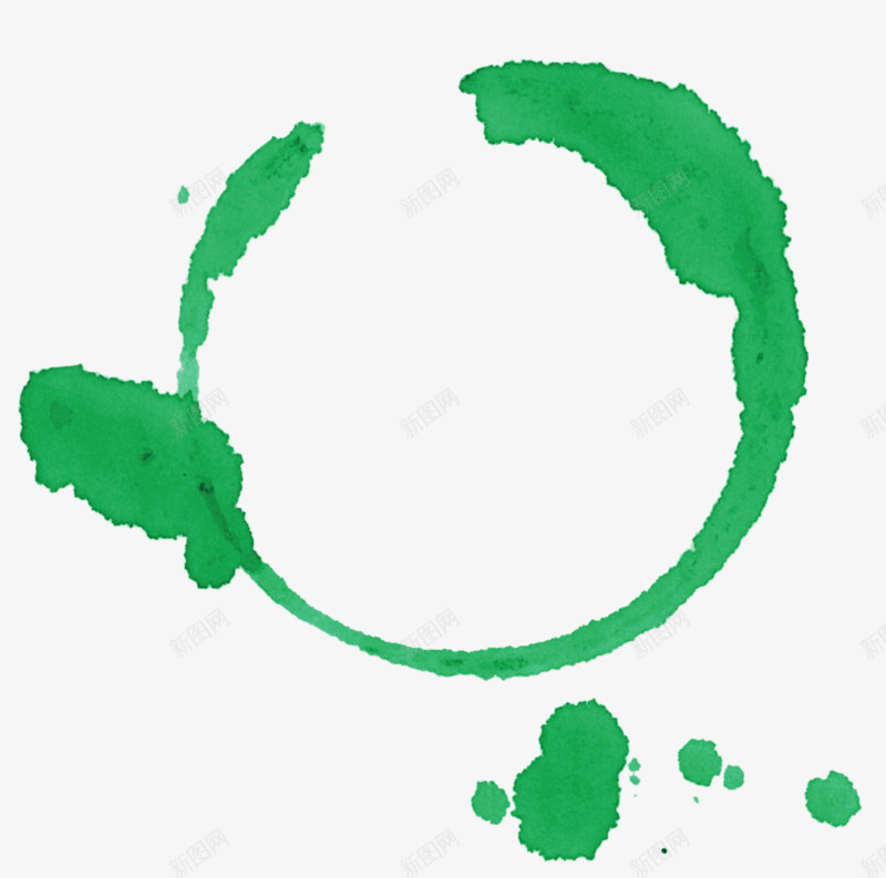 绿色泼墨元素png免抠素材_新图网 https://ixintu.com 手绘 泼墨 简图 绿色