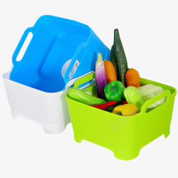 多功能篮子各种颜色的洗菜篮子高清图片