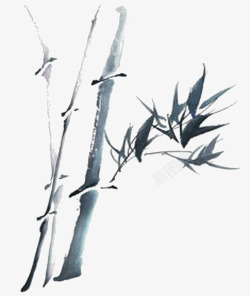 芥子园水墨山竹子高清图片
