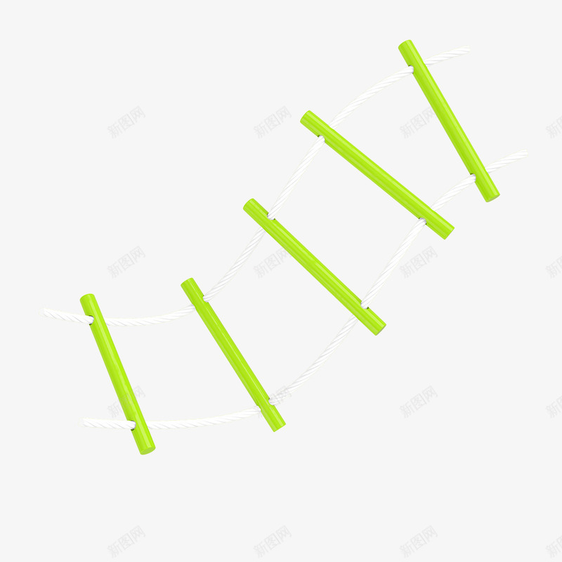 绿色软梯png免抠素材_新图网 https://ixintu.com 卡通 反光 工具 梯子 渐变 绳子 绿色 质感
