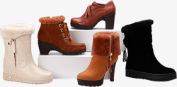 冬季各种女鞋装饰素材