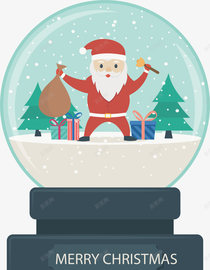 圣诞老人水晶球png免抠素材_新图网 https://ixintu.com 圣诞礼物 圣诞老人 圣诞节 水晶球 矢量png 送礼物