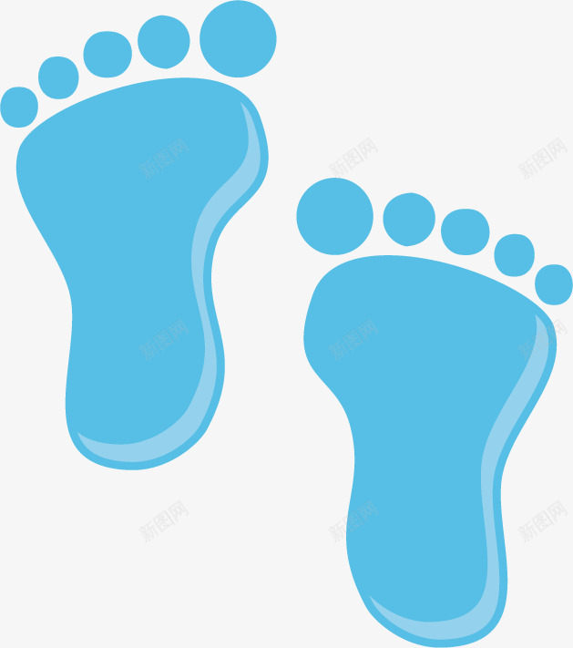 婴儿脚印矢量图ai免抠素材_新图网 https://ixintu.com 卡通 婴儿 脚印 蓝色 矢量图