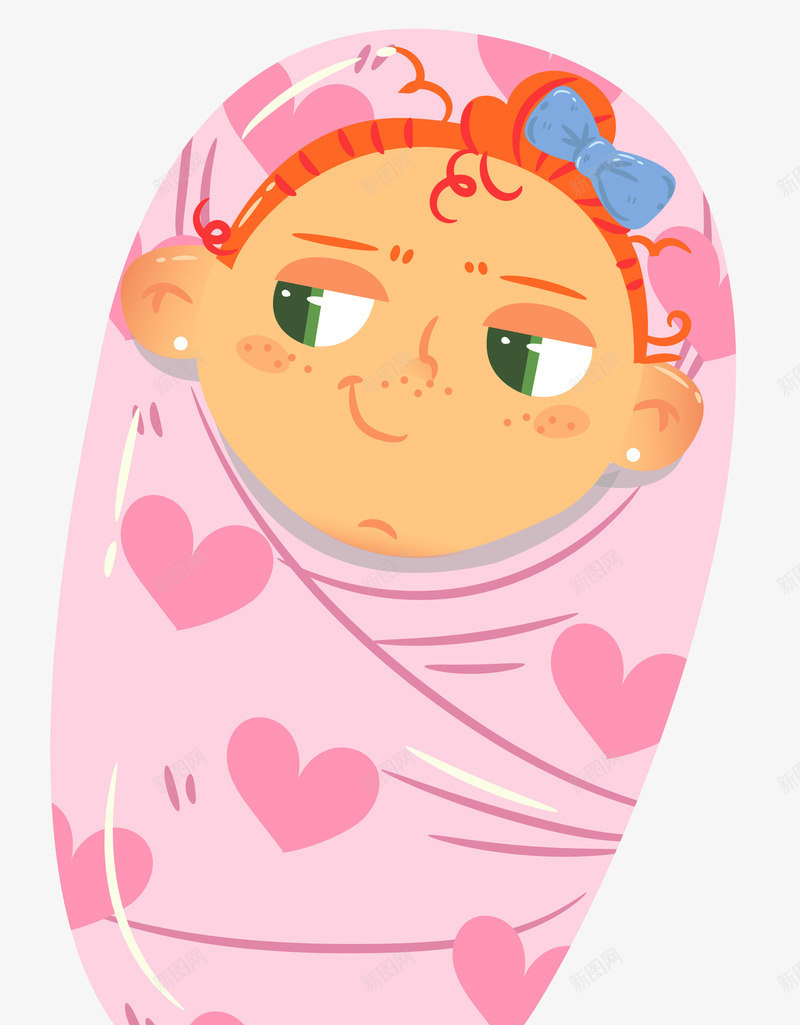 卡通婴儿粉色襁褓png免抠素材_新图网 https://ixintu.com 卡通 可爱 婴儿用品 矢量图案 粉色襁褓 被子
