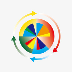 彩色圆形循环统计图表素材