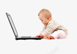 宝宝电脑玩电脑的小娃娃高清图片
