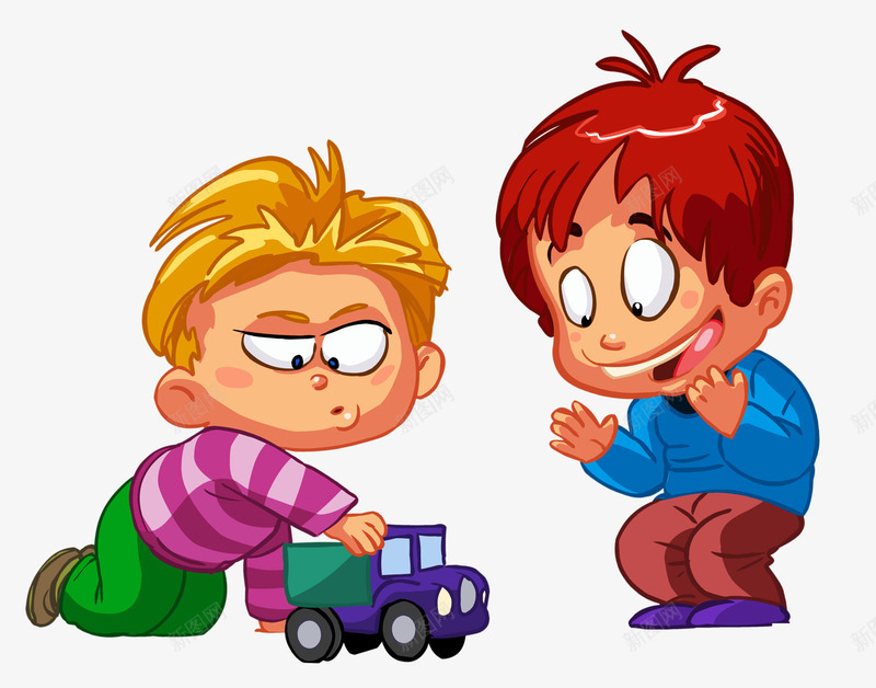 玩游戏的小孩png免抠素材_新图网 https://ixintu.com 创意 卡通 小孩 手绘 玩汽车