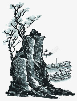 国画山石素材