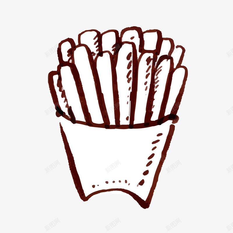 手绘薯条背景装饰png免抠素材_新图网 https://ixintu.com 卡通薯条 手绘薯条 美味薯条 背景装饰 食物