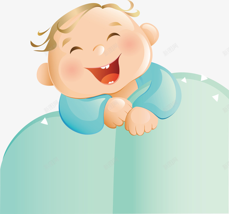 微笑的婴儿png免抠素材_新图网 https://ixintu.com 卡通 婴儿 矢量素材 趴着