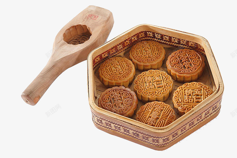 月饼和磨具png免抠素材_新图网 https://ixintu.com 实物 摄影 月饼 月饼盒 美食