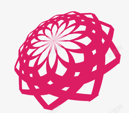 创意商务logo红色花圆环矢量图图标图标