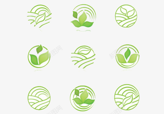绿叶环保意识图标合集图标