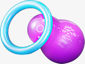 蓝色圆环紫色球png免抠素材_新图网 https://ixintu.com 圆环 紫色 蓝色