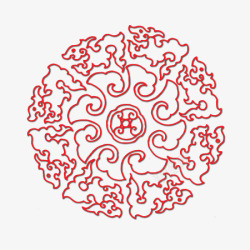 红色圆环古风装饰素材