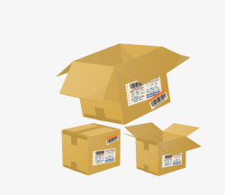 外包装箱黄色快递业外包装箱展开高清图片