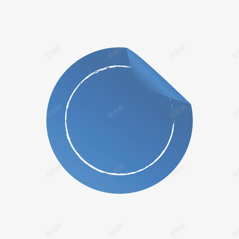 蓝色圆形标签png免抠素材_新图网 https://ixintu.com 促销 光泽 商务 圆弧 圆环 标签 蓝色 虚线 设计 质感