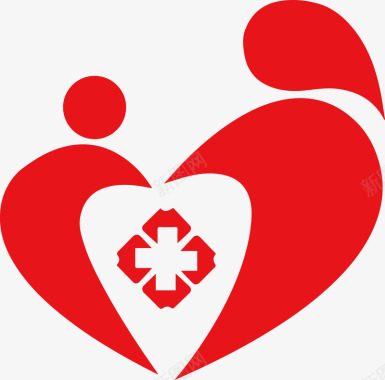 红色诊所logo图标图标