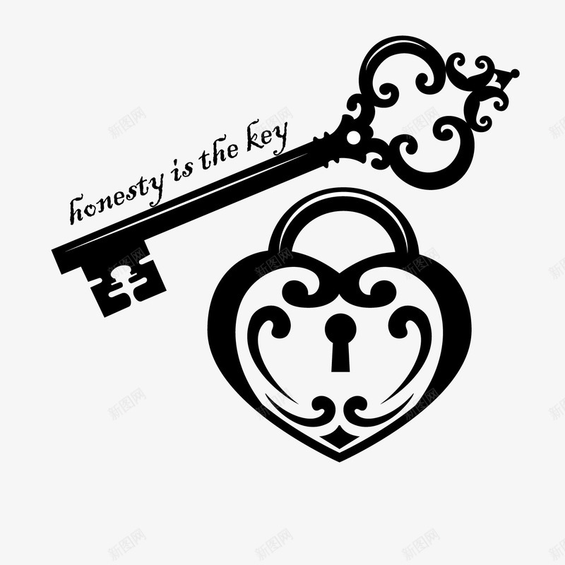 爱情钥匙锁矢量图图标ai_新图网 https://ixintu.com 卡通 幸福钥匙锁 爱情钥匙锁 爱没有距离 甜蜜钥匙锁 矢量图 钥匙锁