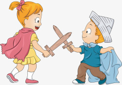 木剑两个小孩对战高清图片