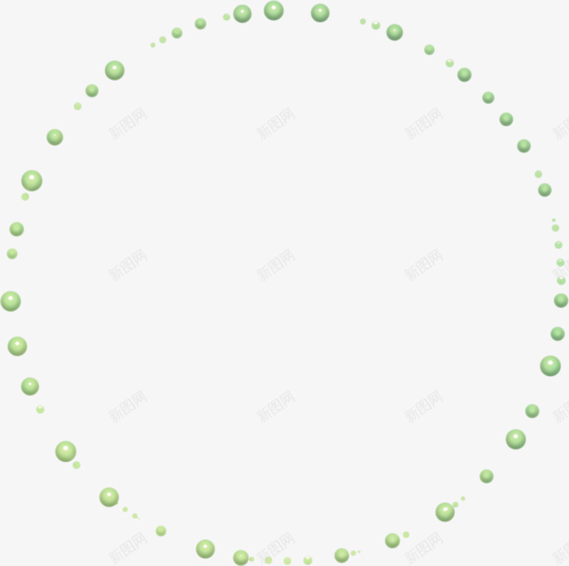 装饰图案png免抠素材_新图网 https://ixintu.com 图案 圆环 珠子 绿色