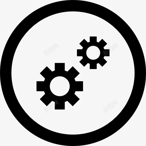 黑色圆环包围着齿轮图标png_新图网 https://ixintu.com 包围 黑色 齿轮