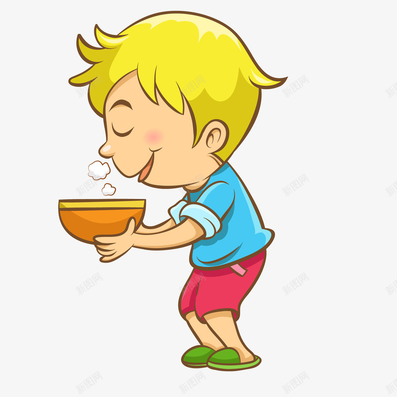 端着一碗汤的儿童矢量图ai免抠素材_新图网 https://ixintu.com 儿童 儿童生活节 天猫吃货节 汤 美味 食物 矢量图