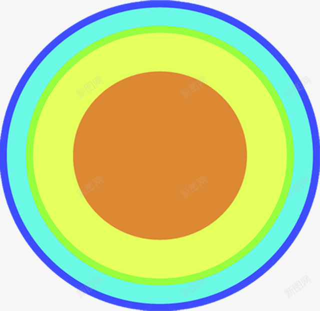 蓝色绿色橙色圆环png免抠素材_新图网 https://ixintu.com 圆环 橙色 绿色 蓝色