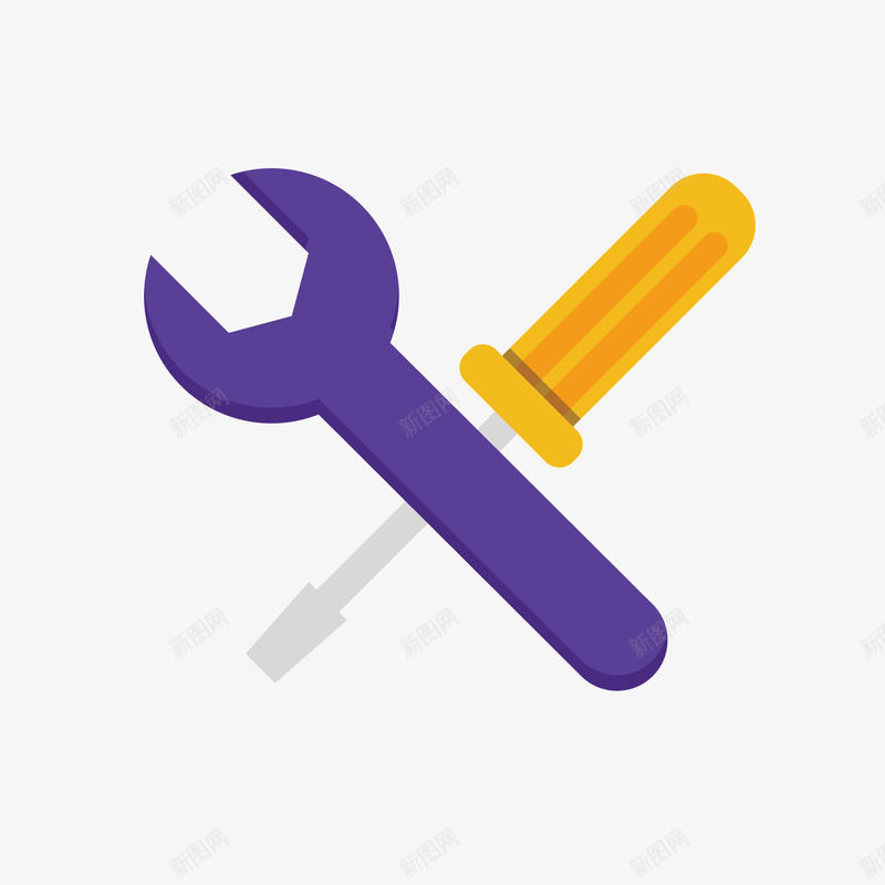 紫色设置png免抠素材_新图网 https://ixintu.com 工人 工具 扁平化 扳手 紫色 纹理 螺丝刀 设置 质感