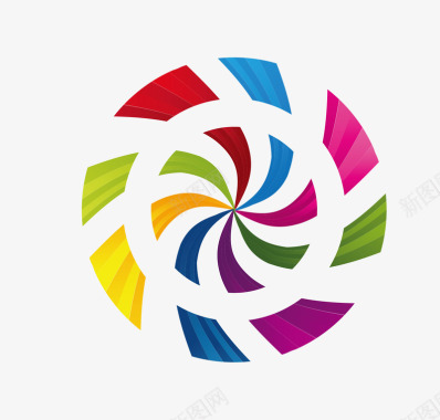 创意商务logo五彩圆环图标图标