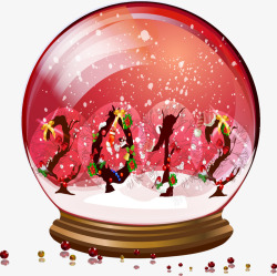 水晶球与雪花图片红色水晶球高清图片