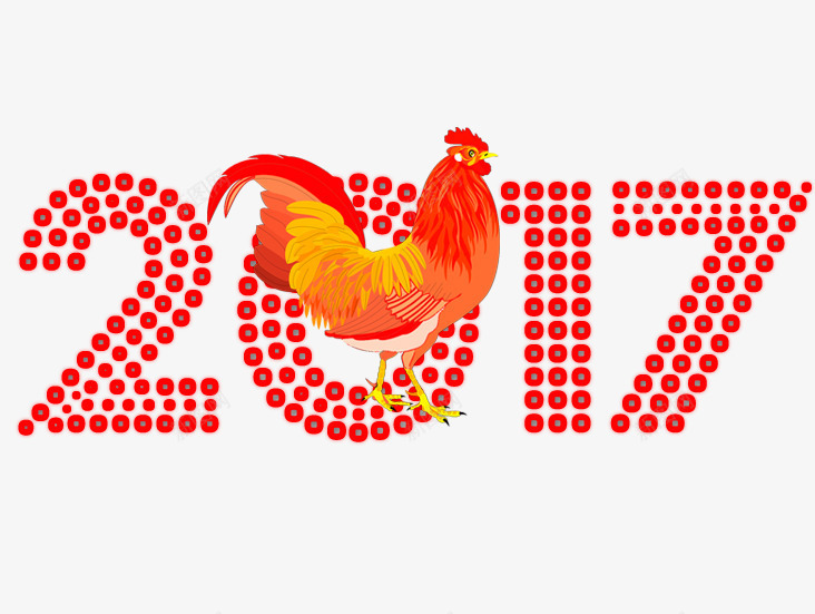 2017创意图案png免抠素材_新图网 https://ixintu.com 2017创意设计图 新年 新年素材 过年装饰 鸡年设计图案