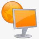 橙灰色水晶立体图标互联网图标