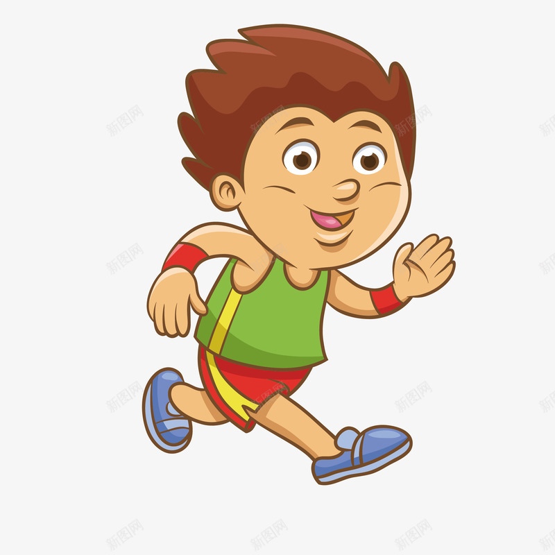 跑步的小孩png免抠素材_新图网 https://ixintu.com 小孩 小男孩 矢量装饰 装饰 装饰画