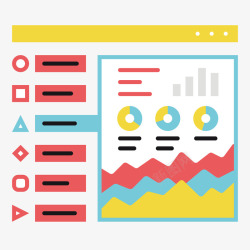 彩色扁平化数据列表数据分析矢量图素材