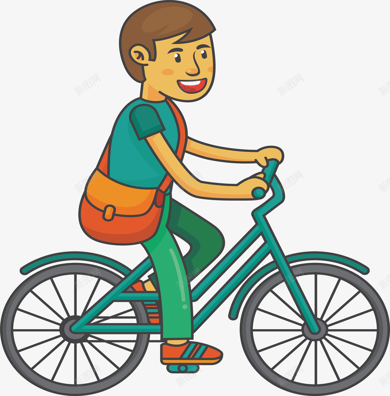 骑自行车的快递员png免抠素材_新图网 https://ixintu.com 快递员 矢量png 自行车 送快递 骑车 骑车送快递