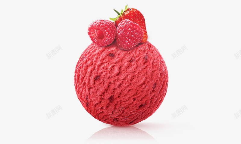 粉色美味草莓雪糕球png免抠素材_新图网 https://ixintu.com 粉色 美味 草莓 雪糕球