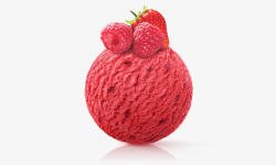 粉色美味草莓雪糕球素材