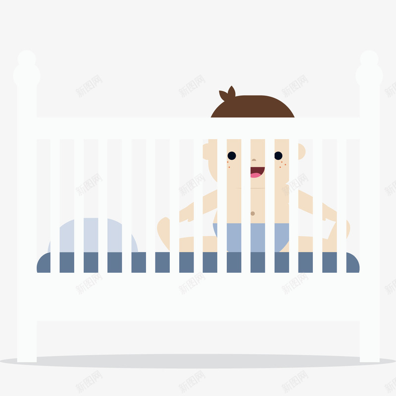 卡通婴儿床png免抠素材_新图网 https://ixintu.com 儿童 卡通 家具 扁平化