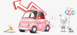 粉色小轿车素材