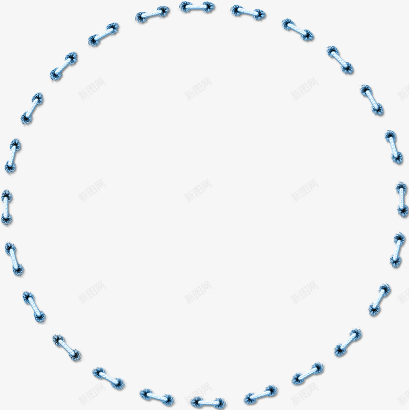 蓝色绳子穿孔圆环png免抠素材_新图网 https://ixintu.com 圆环 绳子圆环 蓝色圆环