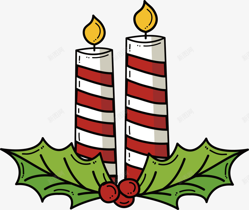 红白条纹蜡烛png免抠素材_新图网 https://ixintu.com 圣诞节 圣诞蜡烛 条纹蜡烛 矢量png 红白条纹 蜡烛