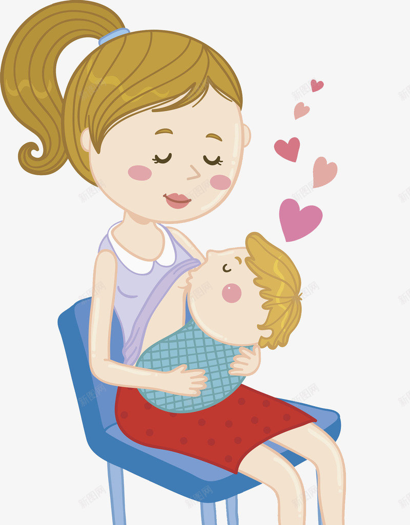 哺乳婴儿png免抠素材_新图网 https://ixintu.com 人物画 卡通手绘 哺乳姿势 哺乳婴儿 水彩画 肖像画 装饰图案