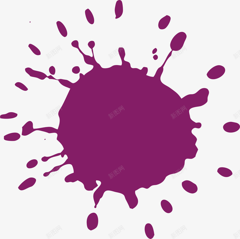 紫色泼墨矢量图eps免抠素材_新图网 https://ixintu.com 斑点 泼墨 紫色 装饰 矢量图